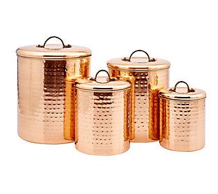 Old Dutch 4-Piece Hammered Copper Canister Set | QVC