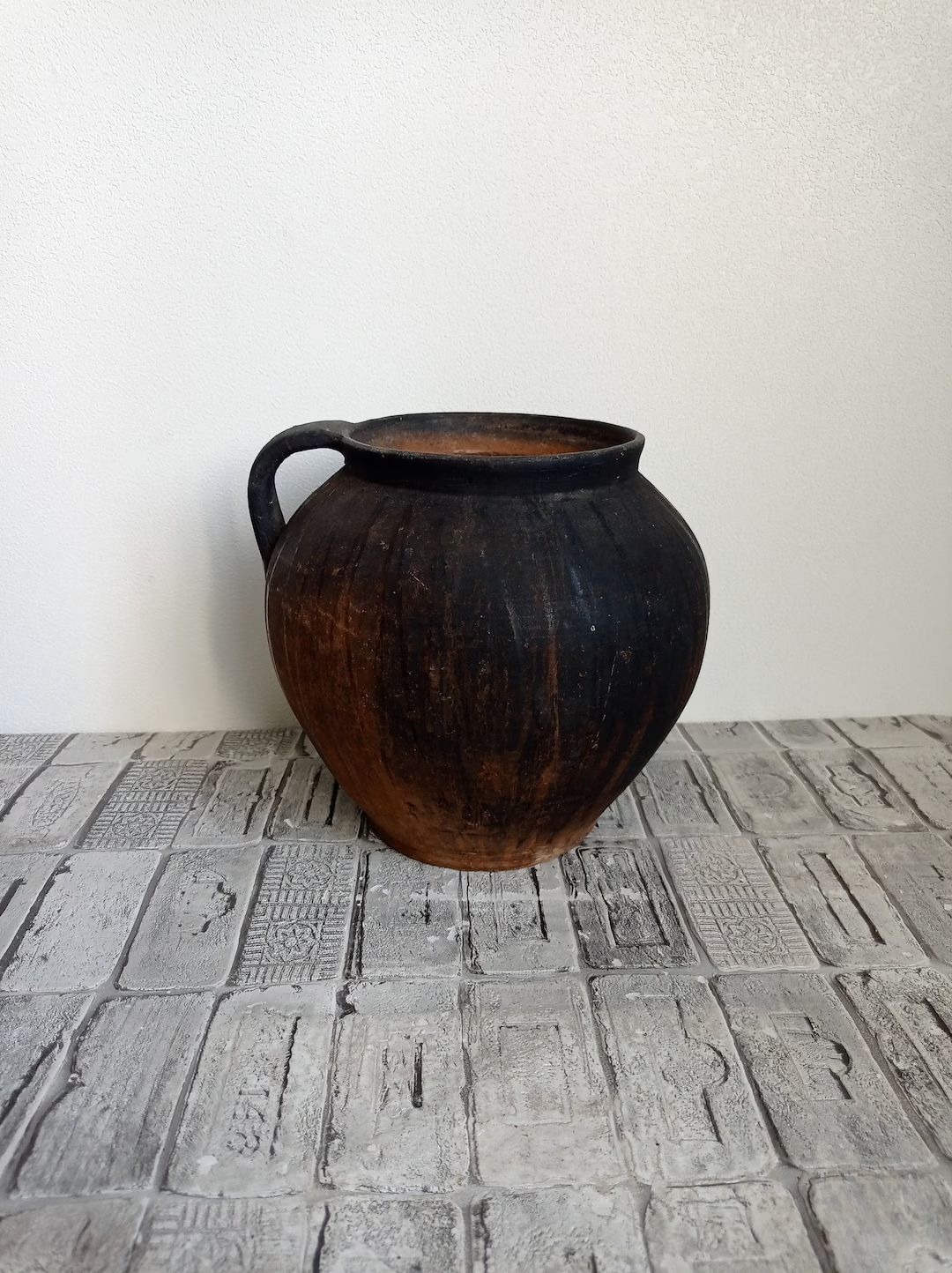Primitive clay pot, Old black clay pot, Wabi Sabi vessel, Rustic clay pot, Vintage clay vase | Etsy (US)