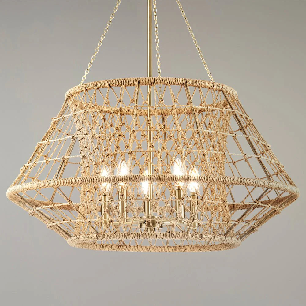UHP4680 Bohemian Indoor Chandelier, 31-1/2''H x 30"W x 30''D, Vintage Brass Finish, Tirana Collec... | Urban Ambiance, Inc.