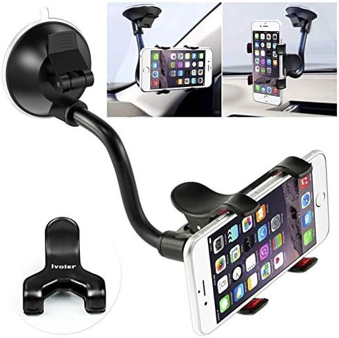 Car Phone Mount Windshield, Long Arm Clamp iVoler Universal Windshield with Double Clip Strong Sucti | Amazon (US)