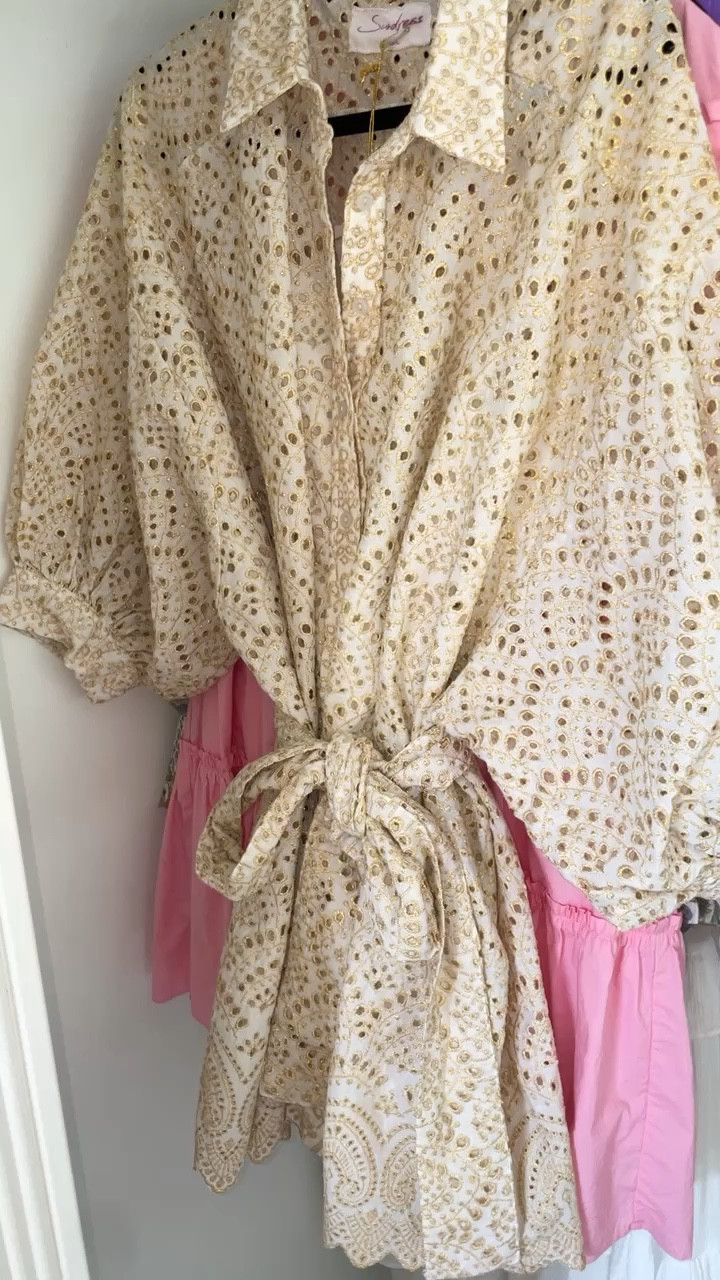 Size down! Runs large! 
Perfect Vacay cover up or beach dress.
Gold beach cover up 

#LTKtravel #LTKmidsize #LTKswim