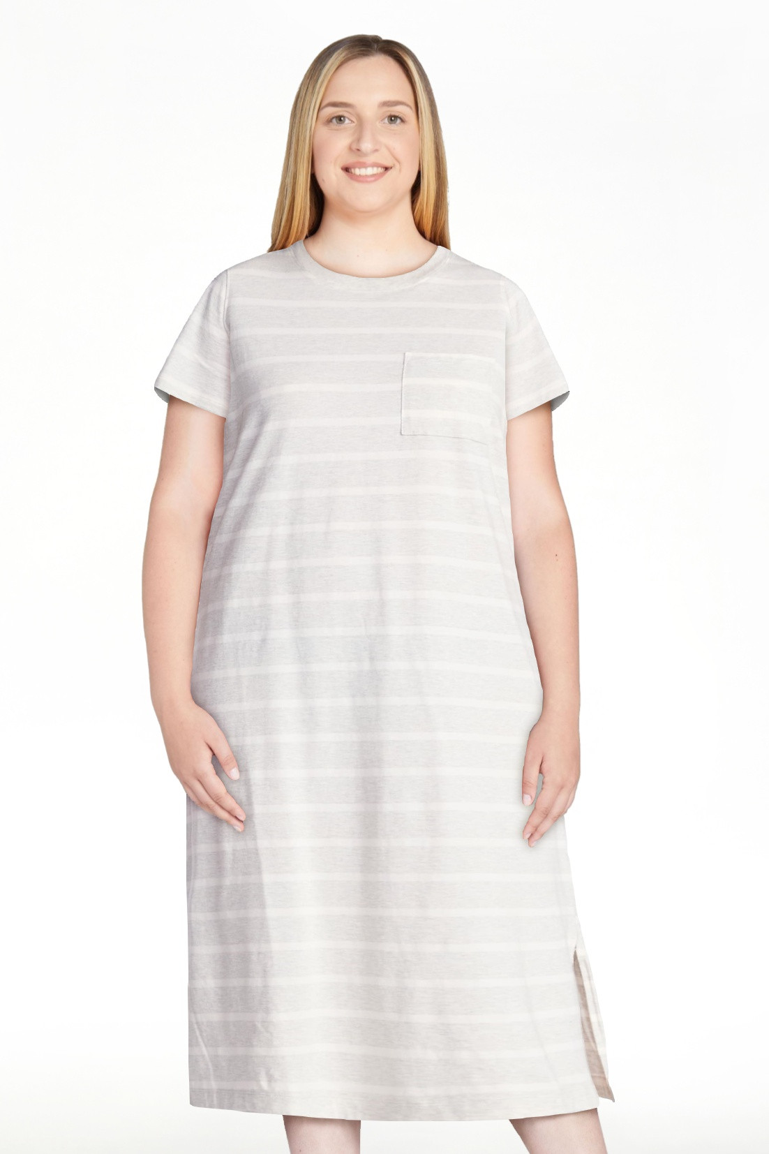 Time and Tru Women's Cotton Midi T-Shirt Dress with Short Sleeves, Sizes XS-XXXL | Walmart (US)
