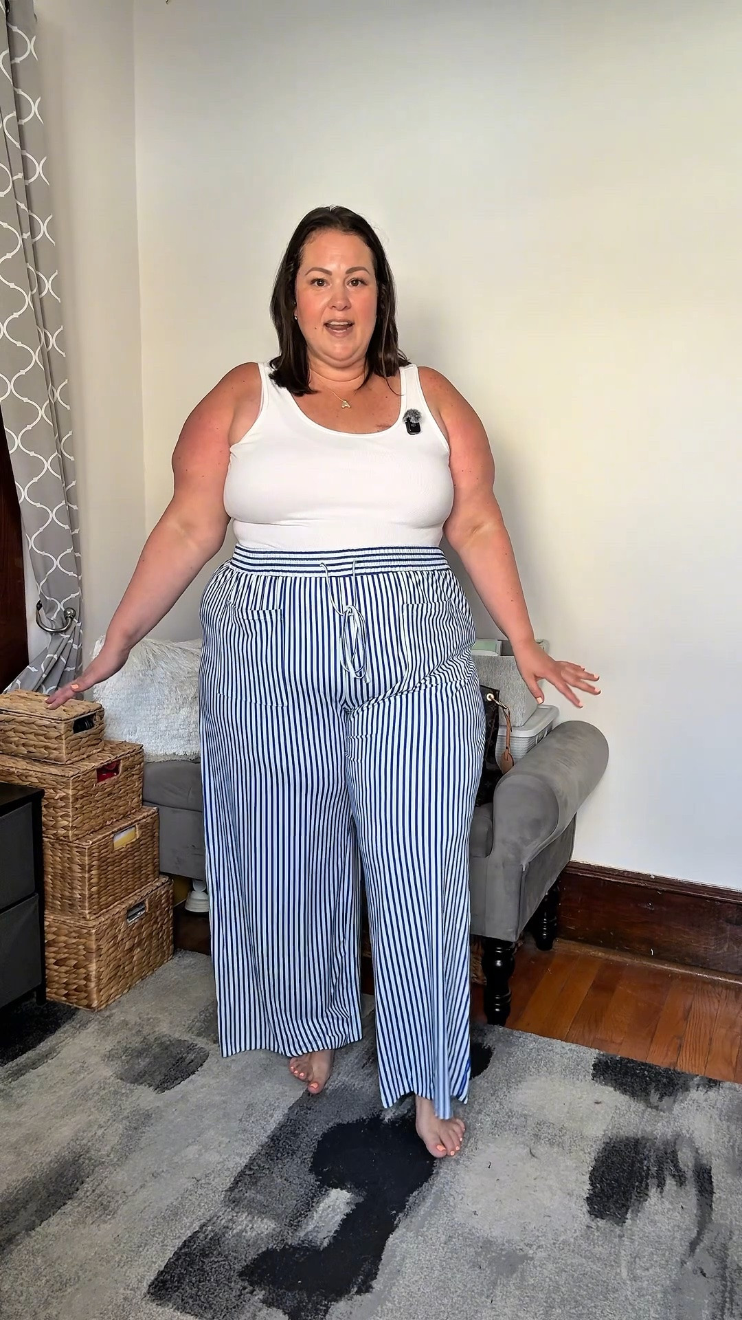 Plus size comfy wide leg pants ✨ you can dress these up with a denim jacket or cardigan or wear them around the house 

#plussizepants 
Plus size pants 
Wide leg pants

#LTKPlusSize