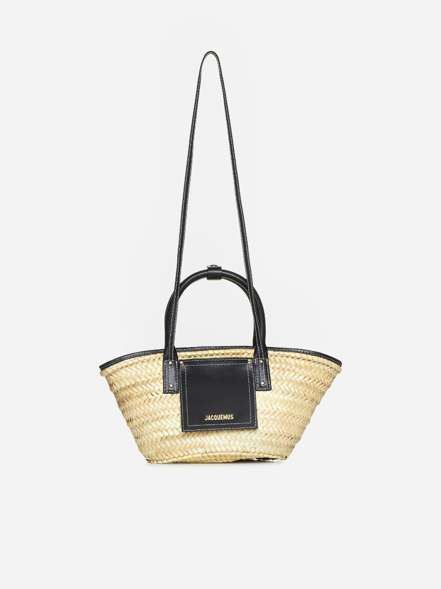 Le Petit Panier Soli raffia leather bag | D'ANIELLO BOUTIQUE