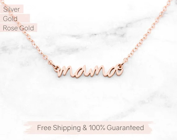 Mama Necklace • New Mom Necklace • Mom Jewelry • Personalized in Silver, Gold and Rose Gold | Etsy (US)