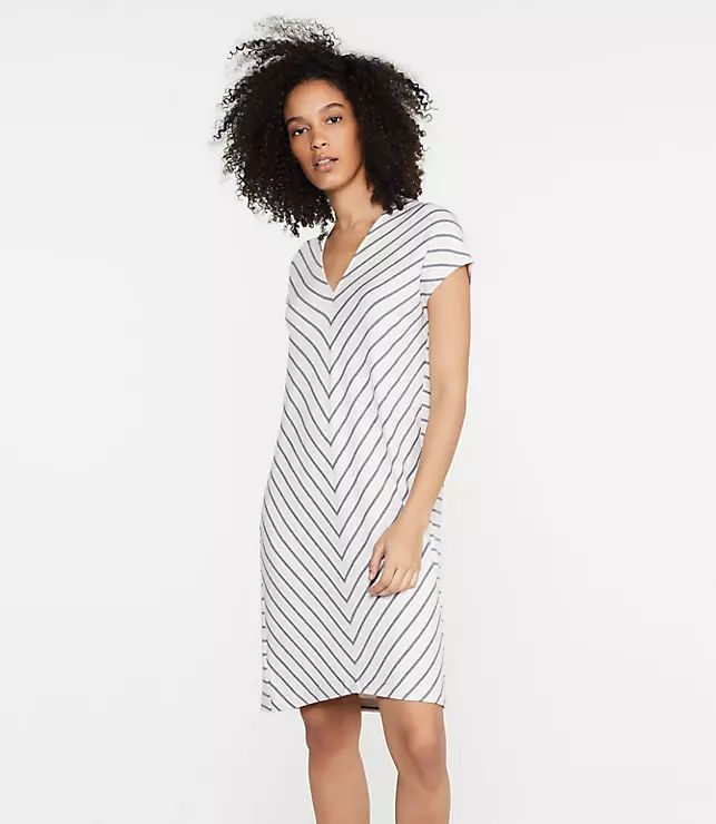Lou & Grey Striped Signaturesoft Double V Dress | LOFT