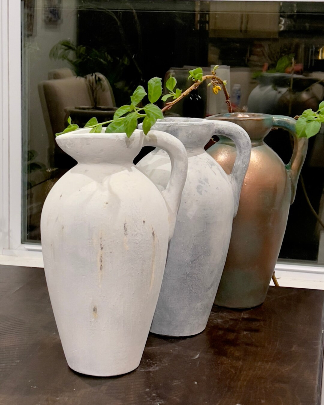 12 Inches Tall Concrete Handmade Vase With Handle Beautiful - Etsy | Etsy (US)