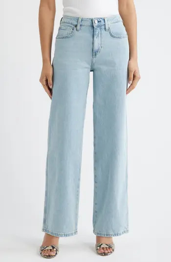 Open Edit Mid Rise Wide Leg Jeans in Logan Wash at Nordstrom Rack, Size 27 | Nordstrom Rack