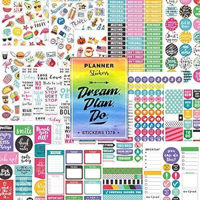Planner Stickers Pack, 28 Sheets/1378 Stunning Accessories, Variety Decorative Stickers for Plann... | Amazon (US)