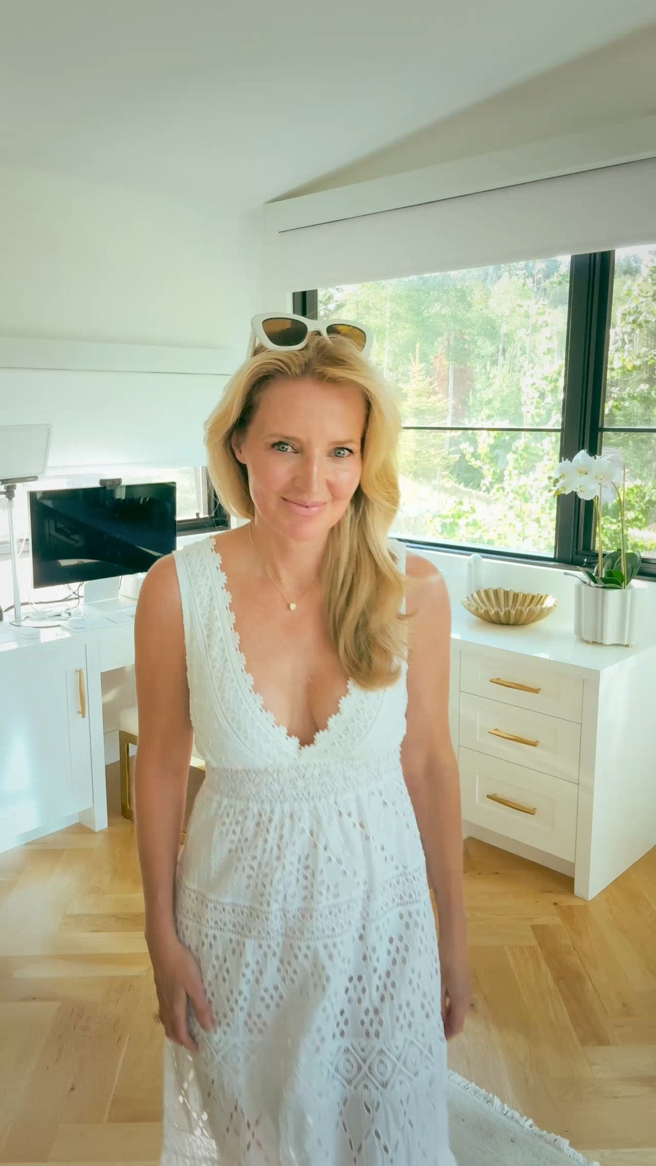 A white eyelet maxi dress is one of those pieces that looks like you put in effort when you really just put it on. 

This Temptation Positano version has deep V neckline detailing, intricate eyelet paneling throughout, and a length that elongates everything beautifully. A summer dress worth owning! 

 #LTKdayinmylife #LTKgrwm #LTKOver40