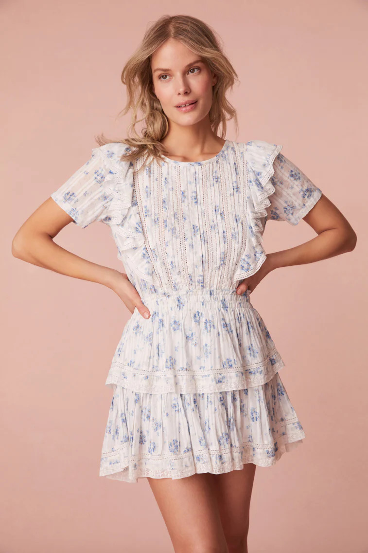 Natasha Blue Frock Floral Dress | LoveShackFancy
