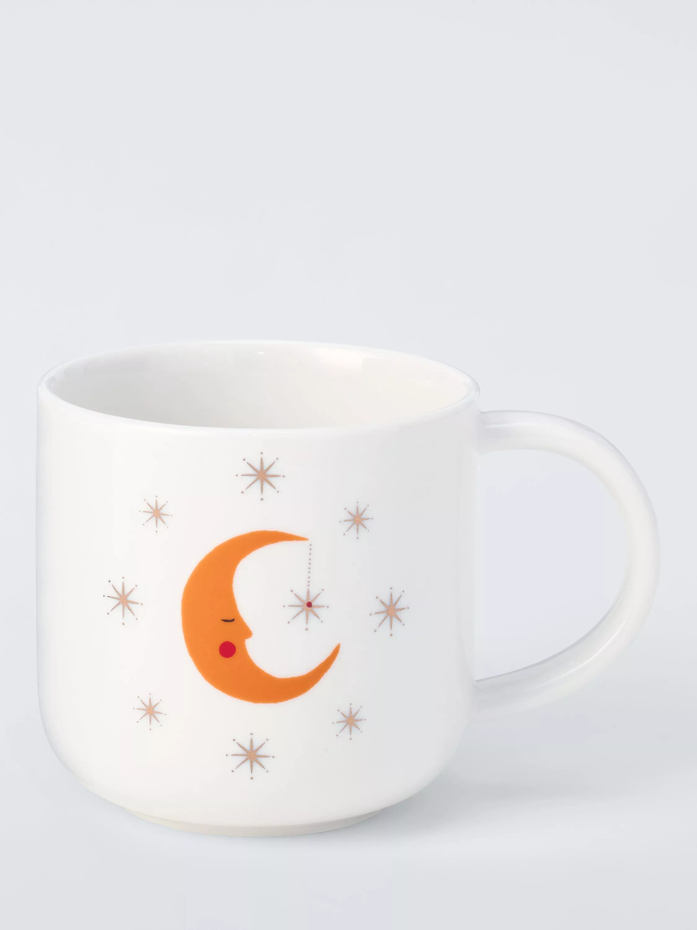 John Lewis Fleur Moon & Stars Fine China Mug, 350ml, White | John Lewis (UK)