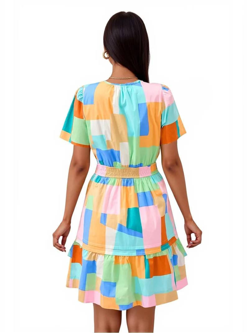 PRETTYGARDEN Women's V-Neck Mini Dress, Sizes S-XXL | Walmart (US)