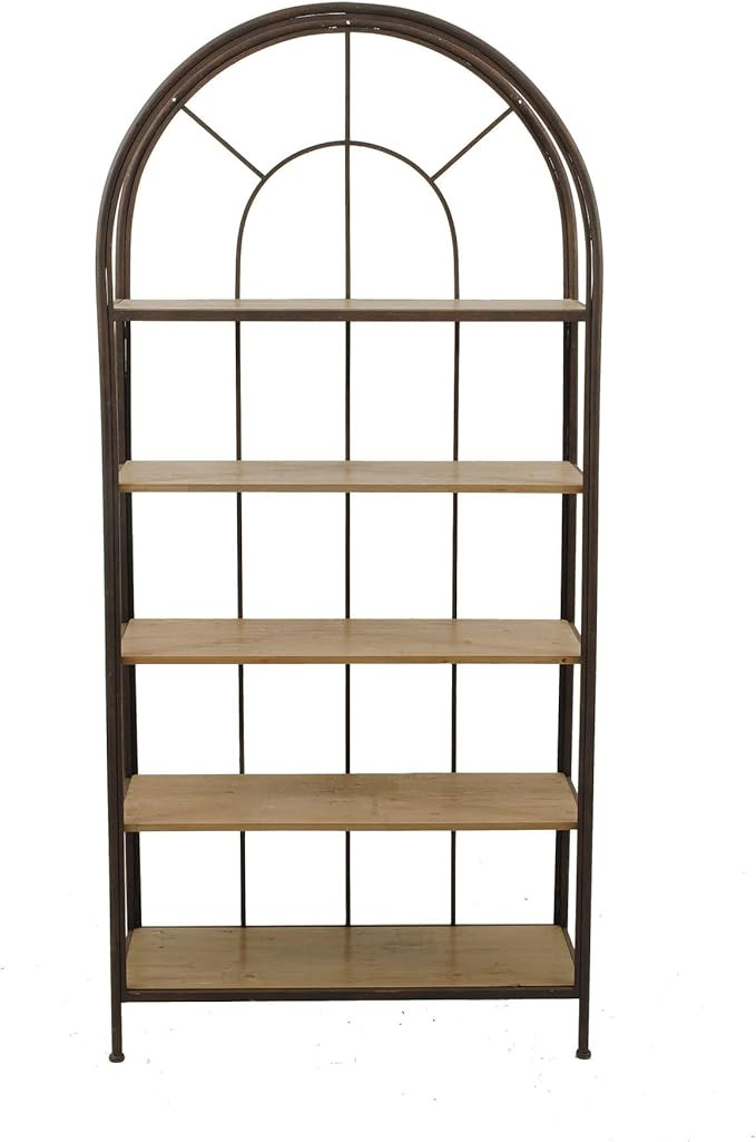 Amazon.com: Creative Co-Op Metal Framed 5 Wood Shelves Bookshelf, Rust : Everything Else | Amazon (US)
