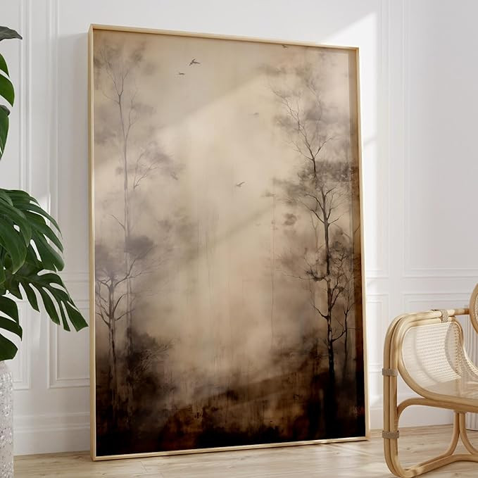 Dthllay Vintage Forest Prints Vintage Landscape Canvas Wall Art Neutral Picture Abstract Forest P... | Amazon (US)