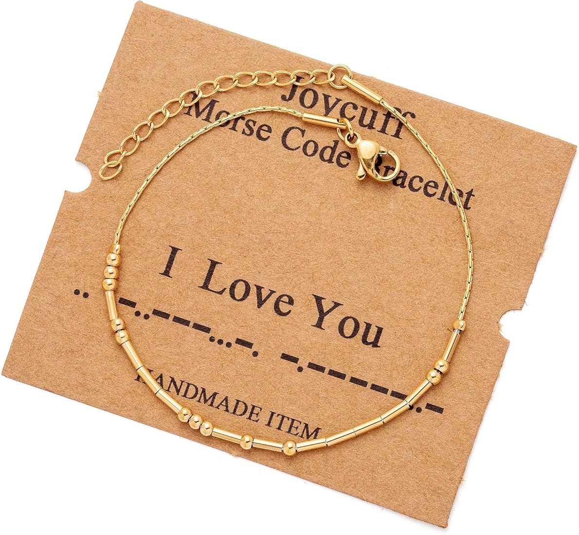 JoycuFF Friendship Morse Code Bracelets Inspirational Gifts For Best Friends Women Mother Daughte... | Amazon (US)