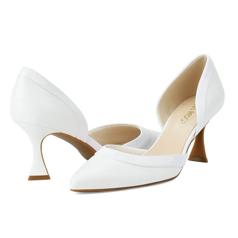 JENN ARDOR Women's Pumps Low Heels Pointed Closed Toe Kitten Dress Shoes for Women Comfortable St... | Walmart (US)