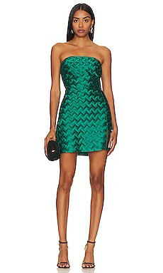 Amanda Uprichard Arely Mini Dress in Dark Green from Revolve.com | Revolve Clothing (Global)