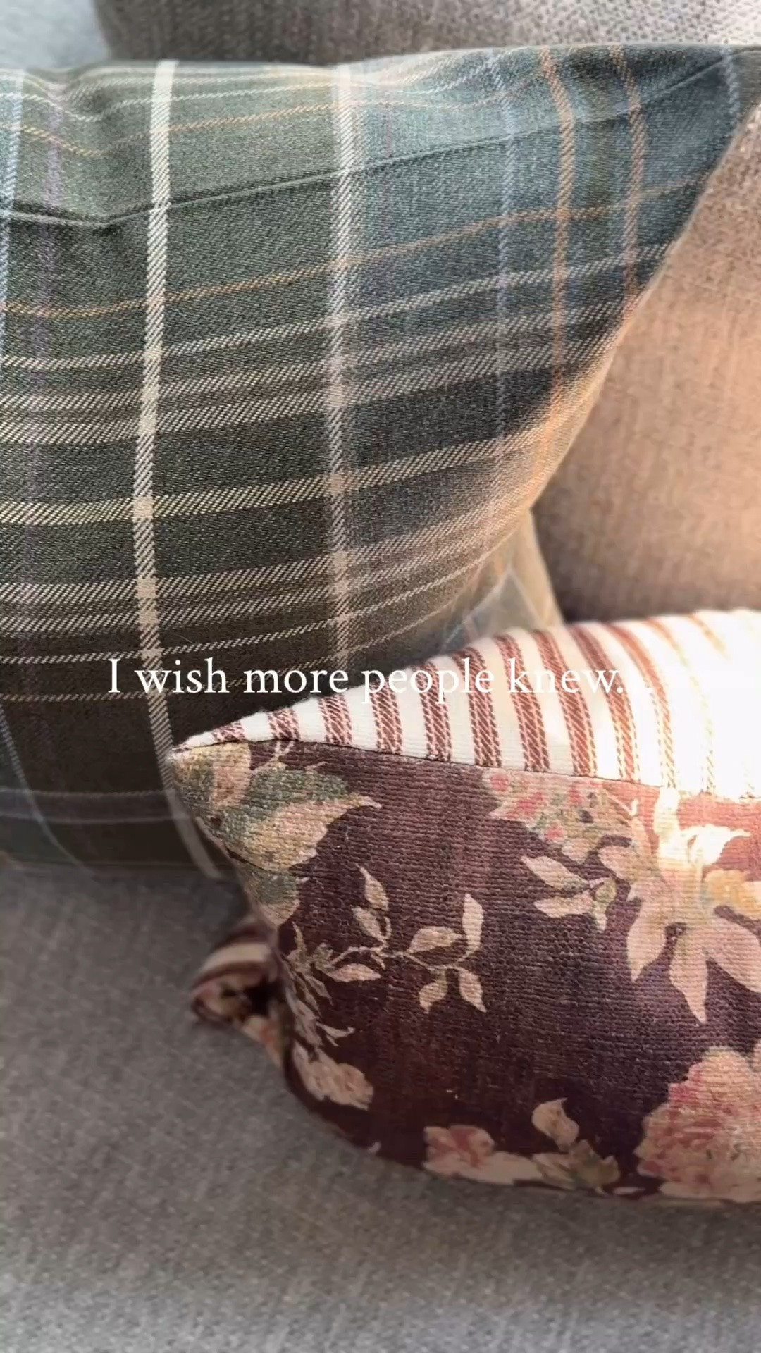If you use a larger insert your throw pillows will look fuller and fluffier. I used a 24x24 feather insert for my 22x22 pillow cover. 

That’s my trick to fuller looking throw pillows. I do it whenever possible.