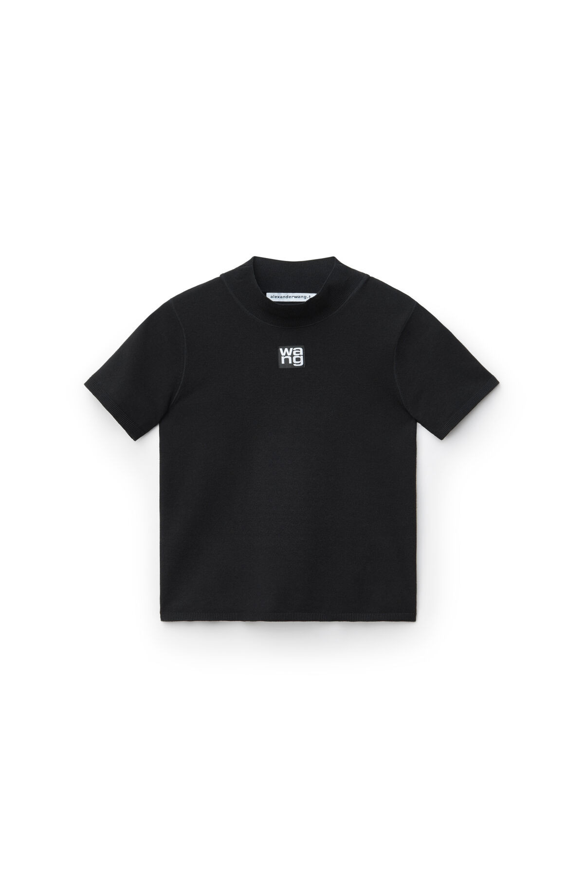 LOGO PATCH MOCK NECK TOP IN BODYCON KNIT | Alexander Wang APAC
