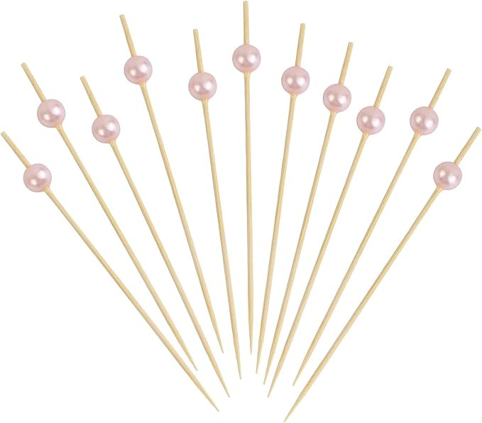 100PCS Cocktail Picks, Fancy Toothpicks for Appetizers Handmade Bamboo Appetizer Skewers Sticks P... | Amazon (US)