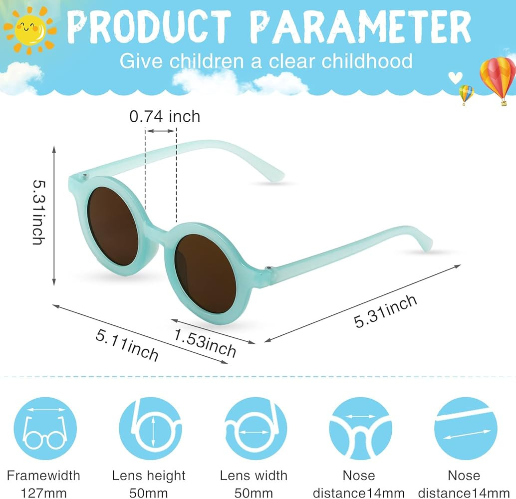 24 Pairs Kids Round Flower Sunglasses Bulk Flower Shaped Baby Cute Sunglasses Colorful Toddler Gl... | Amazon (US)