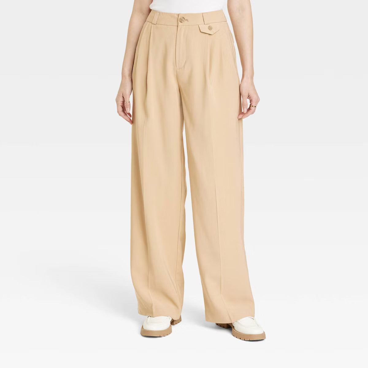 Women's High-Rise Relaxed Fit Full Length Baggy Wide Leg Trousers - A New Day™ | Target