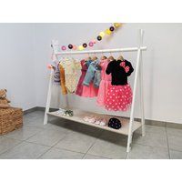 Toddler Rack Long, Montessori Clothing, Mini Kids Clothes Rack, Wooden Rack, Girl Clothing Rack, Dre | Etsy (US)