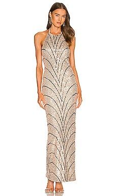 Michael Costello x REVOLVE Coreen Gown in Champagne & Black from Revolve.com | Revolve Clothing (Global)