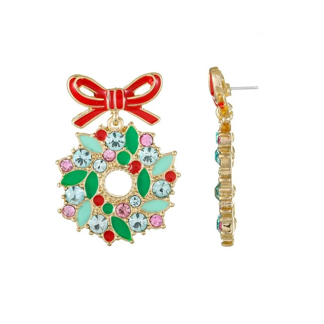 Packed Party Holiday Wreath Earrings | Walmart (US)