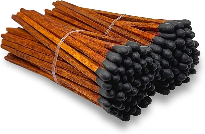4" Brown Stick Black Tip Espresso Matches (100 Count, Striking Stickers) | Decorative Unique & Fu... | Amazon (US)