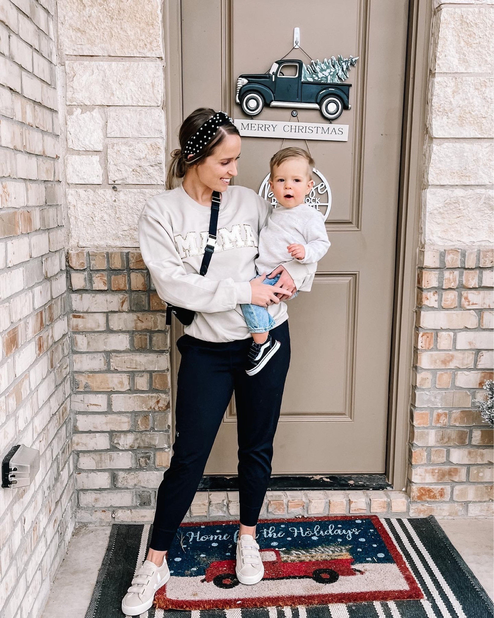 That feeling when you finally get to wear your Christmas presents. Comfy mom outfit Veja outfit sling bag outfit knotted headband outfit sneaker outfit


#LTKshoecrush #LTKkids #LTKstyletip