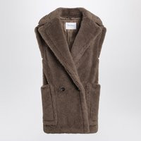 Max Mara Brown Teddy Gilet In Alpaca And Wool | Balardi (US & Canada)