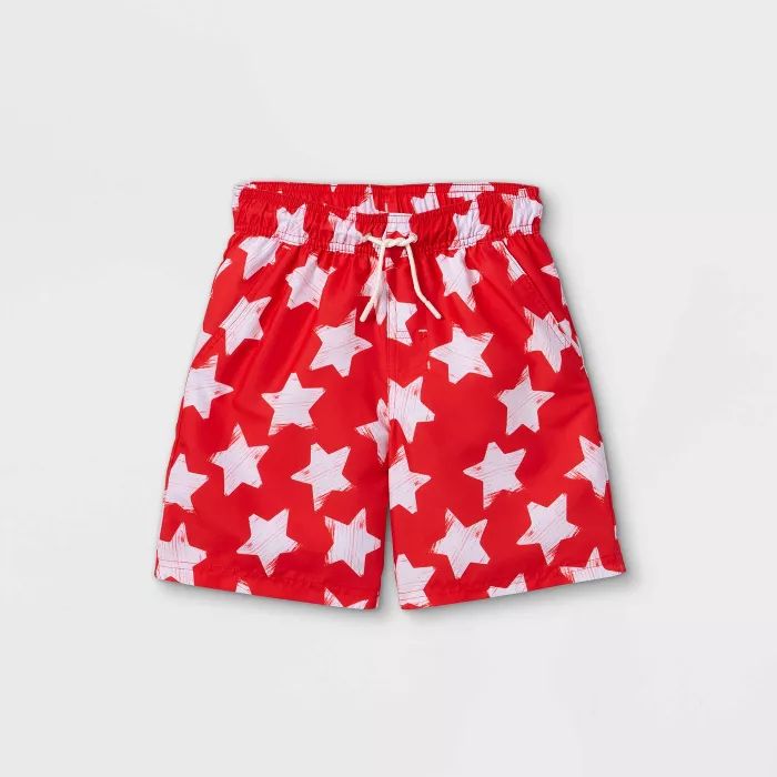 Boys' Star Print Swim Trunks - Cat & Jack™ Red | Target