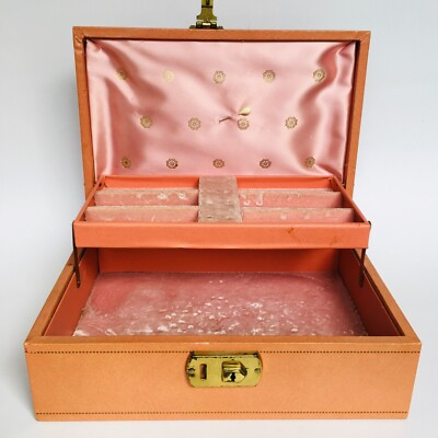 Mele Pink Rose Floral Velvet Lined Vintage Jewelry Box 10" | eBay US