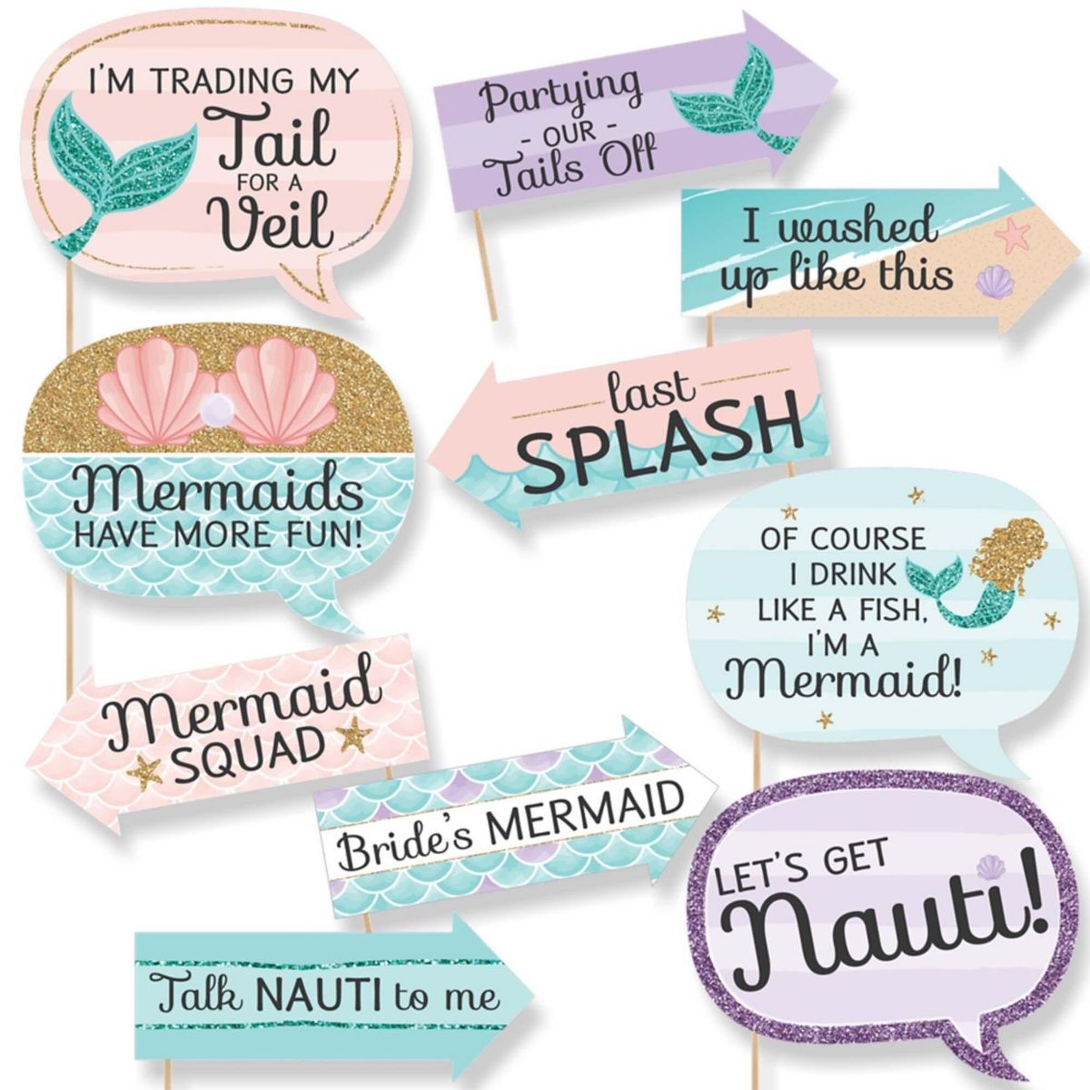 Big Dot of Happiness Funny Trading The Tail For A Veil - Mermaid Bachelorette Party or Bridal Sho... | Target