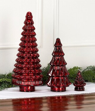 Trimsetter LED Lit Red Mercury Glass Tree Decor | Dillard's