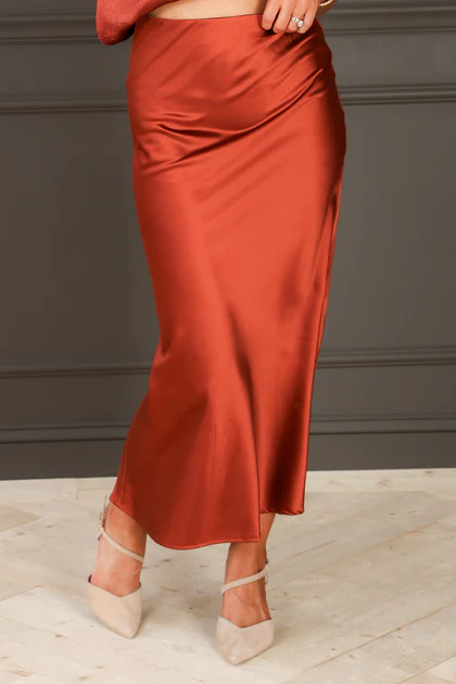 Hunter Sienna Satin Midi Skirt | The Willow Tree