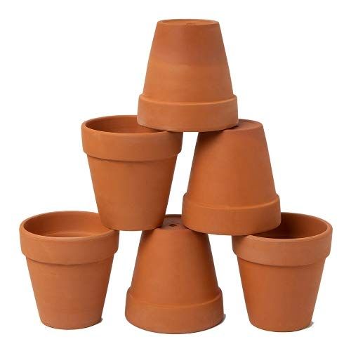 AHXML 6 Pcs 4'' Terracotta Flowerpot with Drainage Hole for Indoor or Outdoor Plant Gardening | Amazon (US)