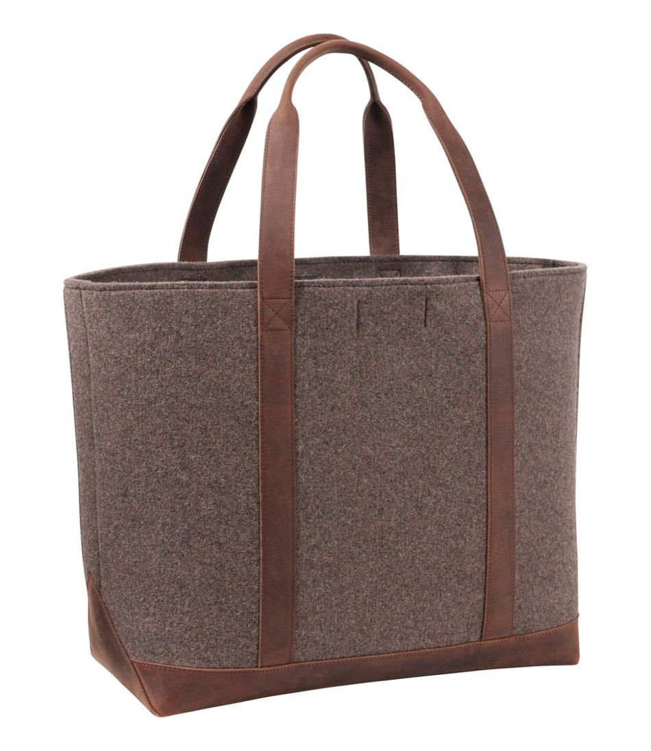 Leather-Trim Wool Tote | L.L. Bean