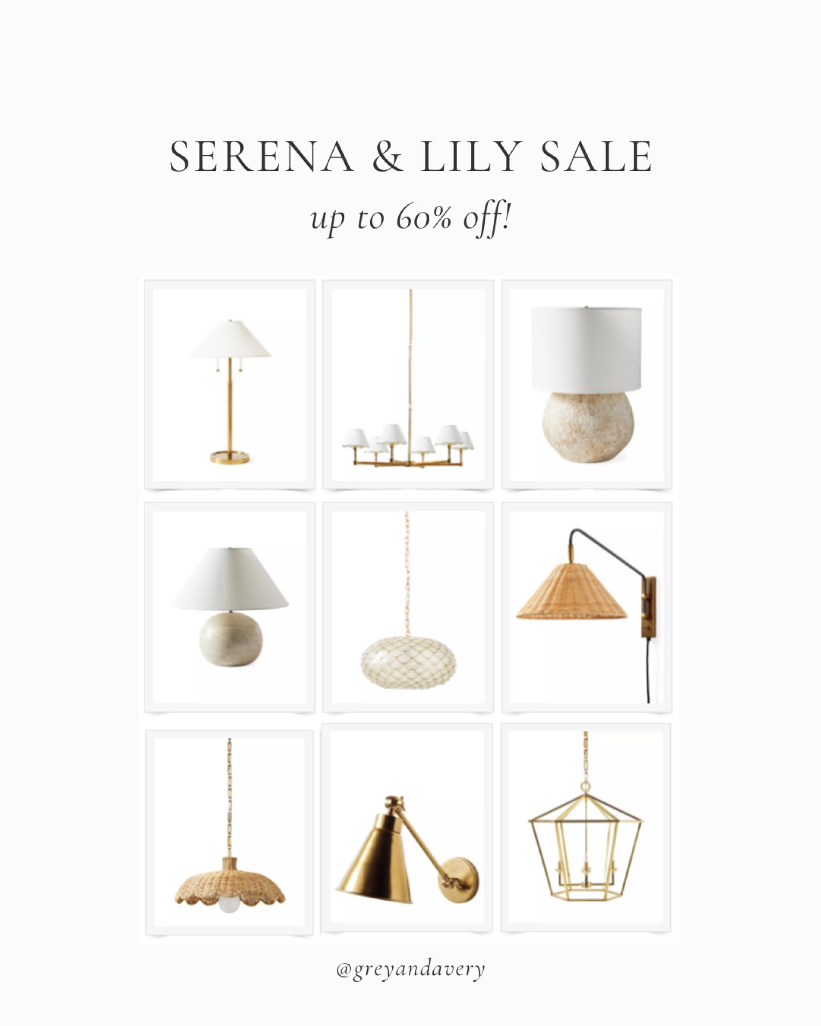 Up to 60% off Serena & Lily lighting!




#LTKhome #LTKsalealert