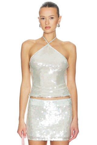 Lovers and Friends Mollie Top in Sea Blue from Revolve.com | Revolve Clothing (Global)