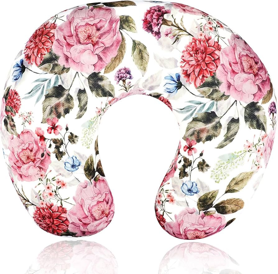 TANOFAR Nursing Pillow Cover, Floral Breastfeeding Pillow Cover, Ultra Soft Breathable, Stretchy ... | Amazon (US)