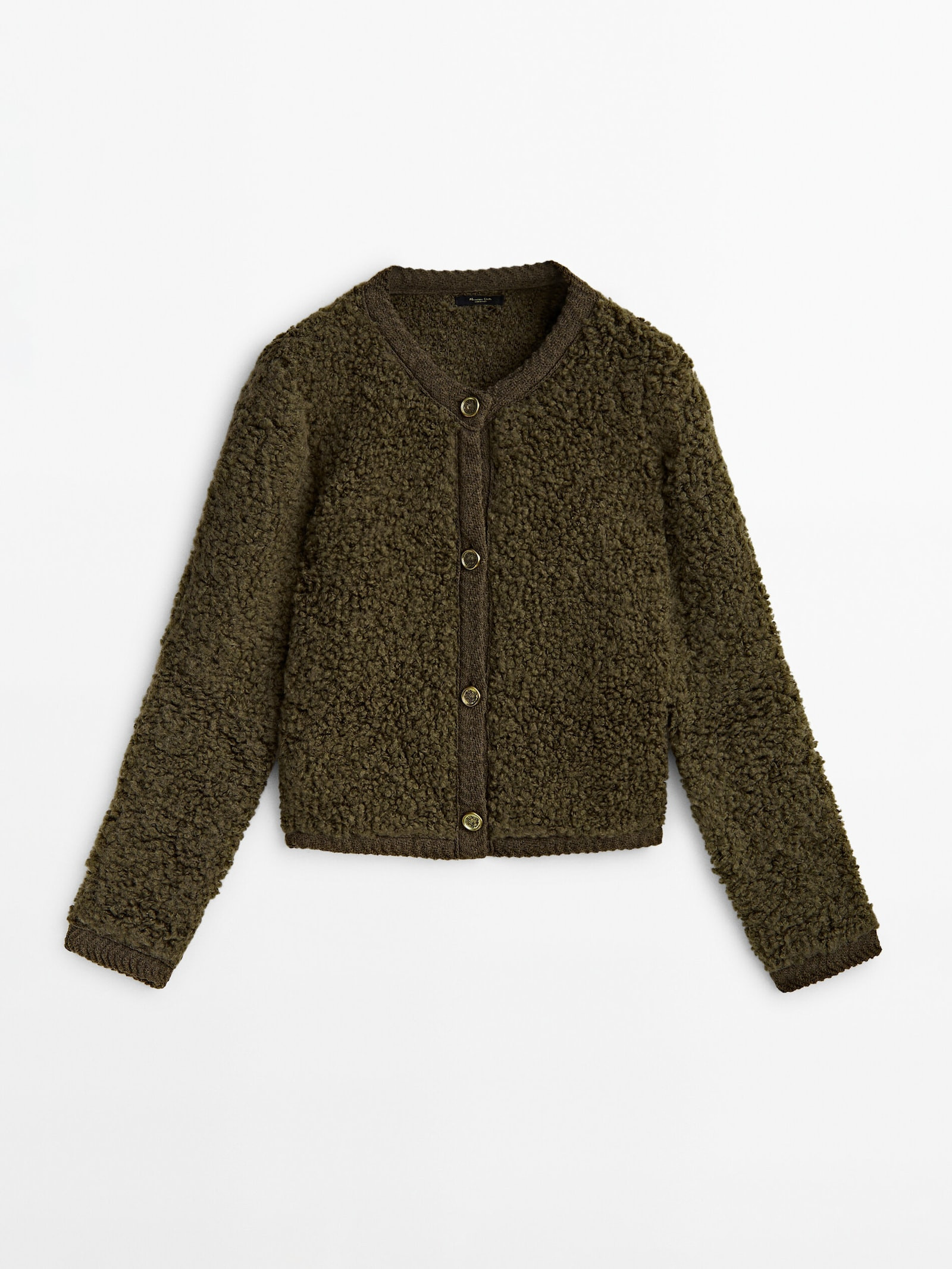 Bouclé knit cardigan with buttons | Massimo Dutti US