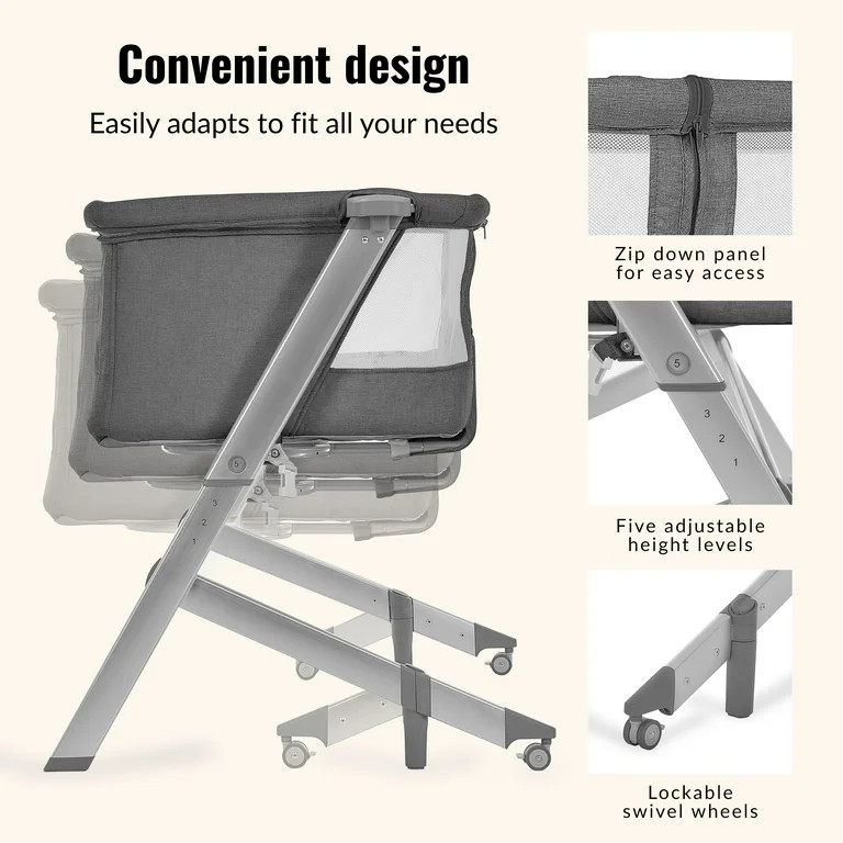 Dream On Me Skylar Moisés y Cama Junto a la Cama, Certificado JPMA, Fácil de Plegar y Transport... | Walmart (US)