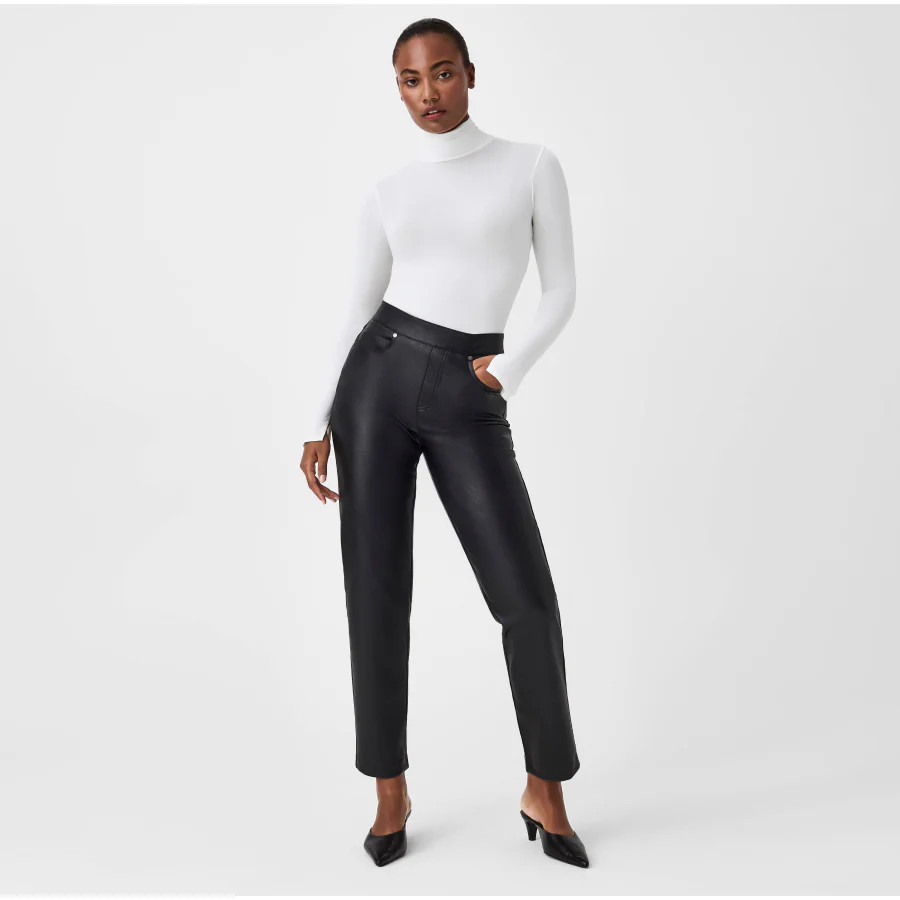 Leather-Like Slim Straight Pant | Spanx