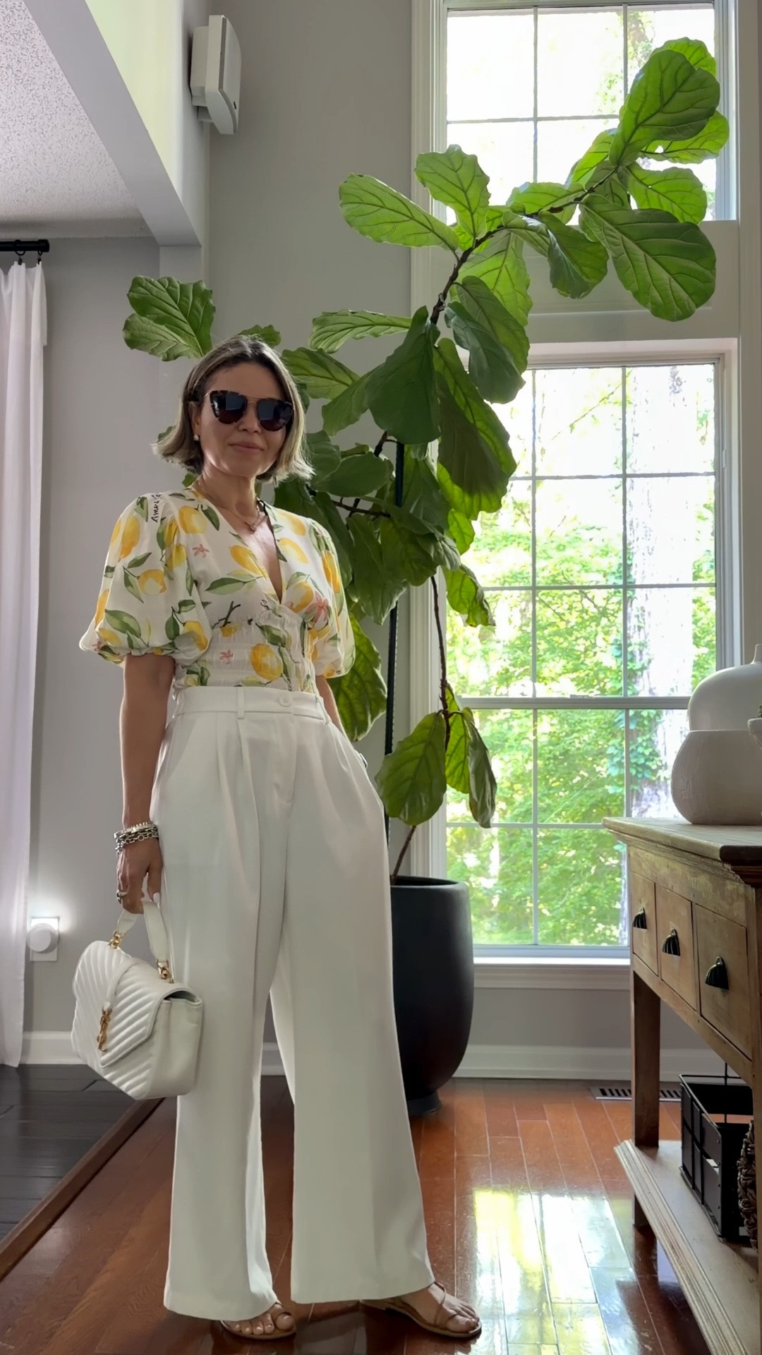 work outfits
This top was a favorite last summer, the fabric is soft, beautiful print and such fun sleeves, I have paired it with off white trousers, nude sandals and white bag!🤍✨🤌🏻

#workwear #outfit #blouse #trousers #over50

#LTKSeasonal #LTKOver40