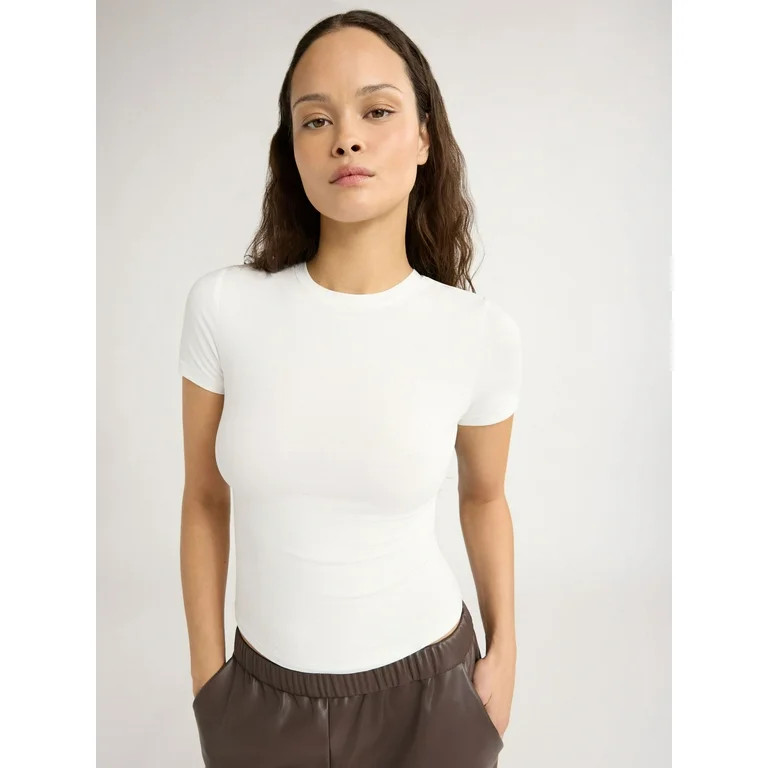 Scoop Women's Ultimate Refined JerseyKnit Fitted Baby Tee, Sizes XS-XXL - Walmart.com | Walmart (US)