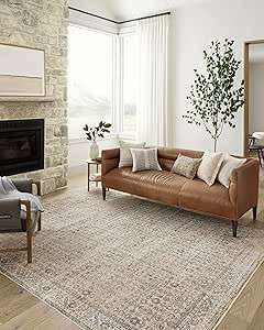 Loloi Angela Rose x Blake Collection BLA-04 Beige / Denim, Transitional 5'-3" x 7'-6" Area Rug | Amazon (US)