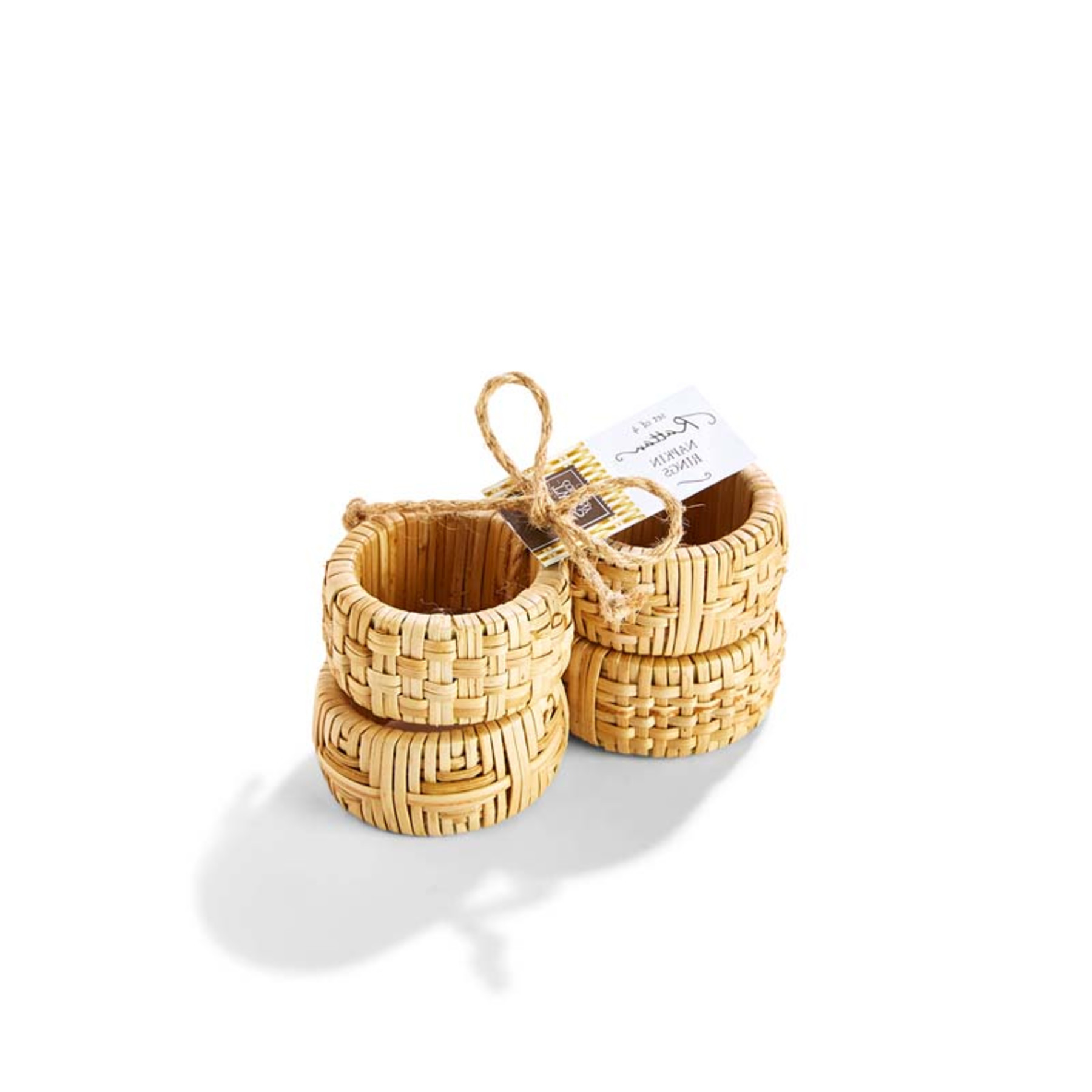 Cane Napkin Rings, Set of 4 - Natural | The Company Store